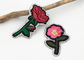 El bordado de la flor del modelo de Rose remienda el material brillante 100% del poliéster del color proveedor